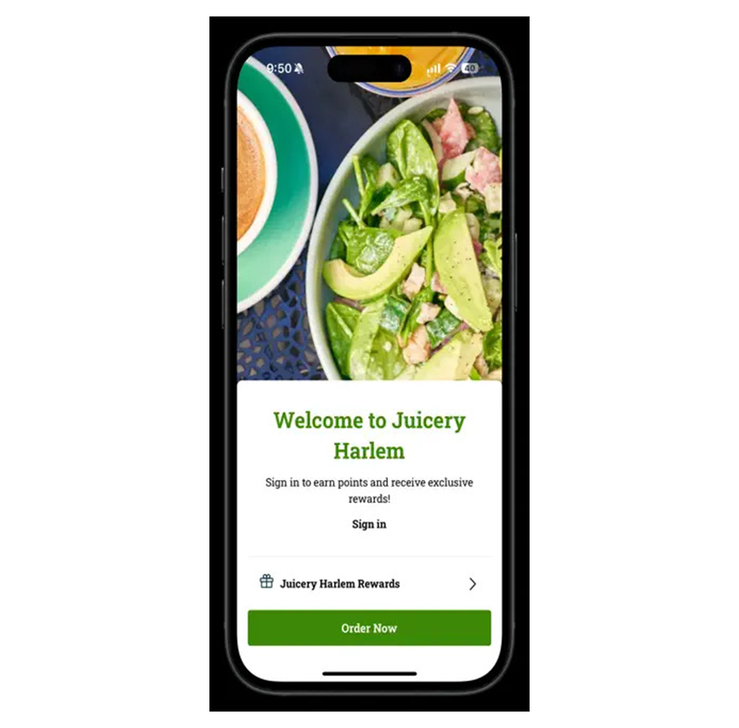 Juicery Harlem Mobile App